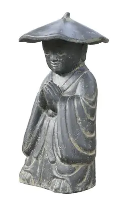 Product image 2 of the product “Standing monk with hat, 60cm high, cast stone, handcrafted & colored ”